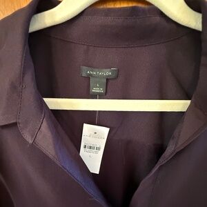 Ann Taylor Blouse Women's Size Large New With Tags Plum Color